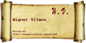 Wigner Vilmos névjegykártya